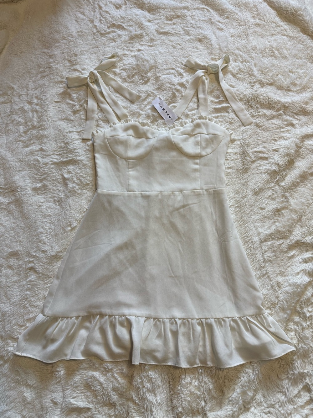 NWT LA Hearts PacSun Tie-Strap Bustier Ruffle Mini Dress Size S